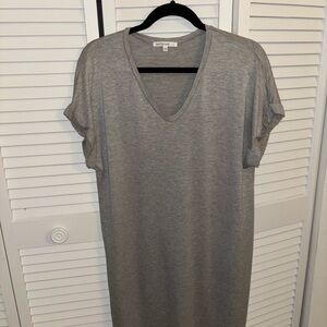Anine Bing Heather Gray V-Neck T-Shirt Dress